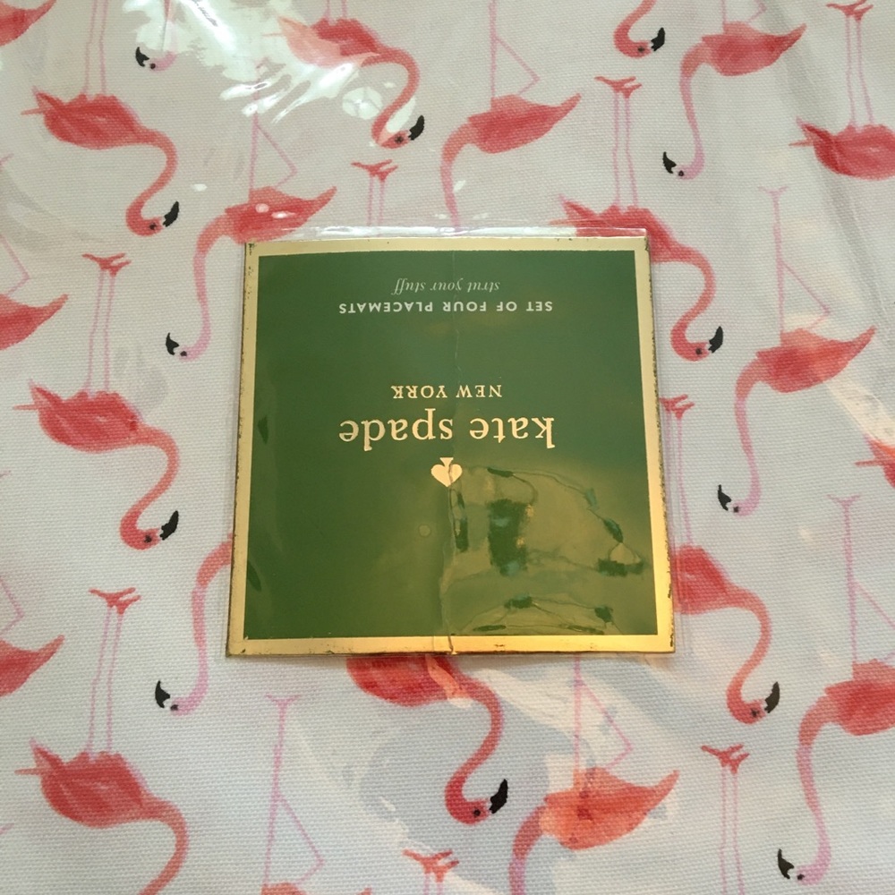 KATE SPADE PINK FLAMINGO PLACEMATS SRT OF 4 NIP